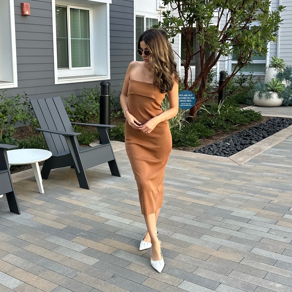 Brown Strapless Dress